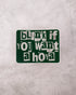 Text sticker on a gray background with &